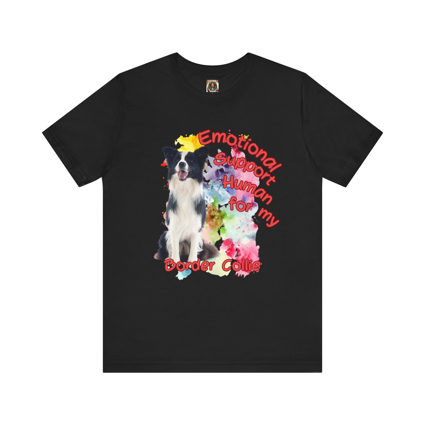 Emotional Support Human Border Collie T-Shirt for Dog Lovers