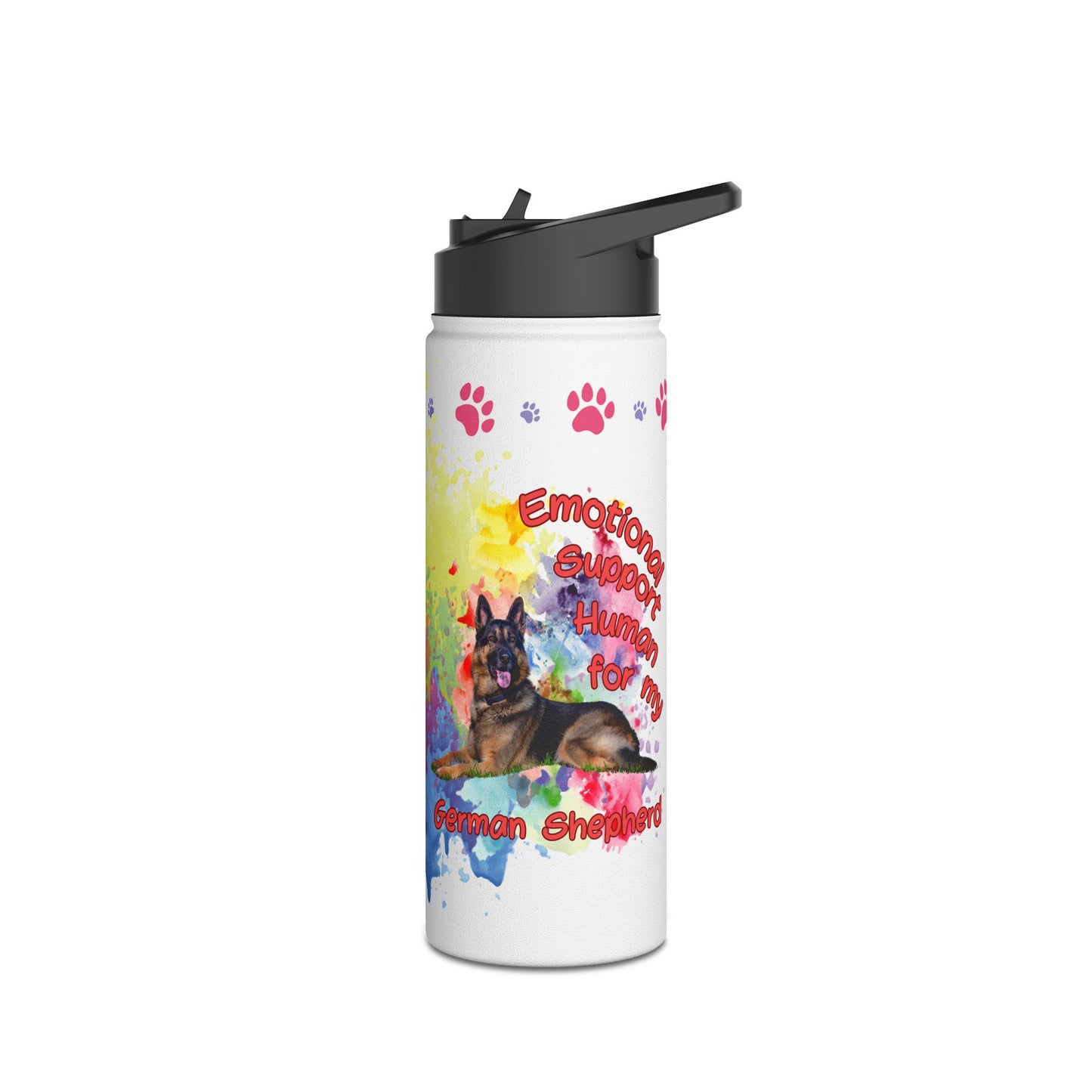 Emotional Support Human for my German Shepherd Sports Water bottle