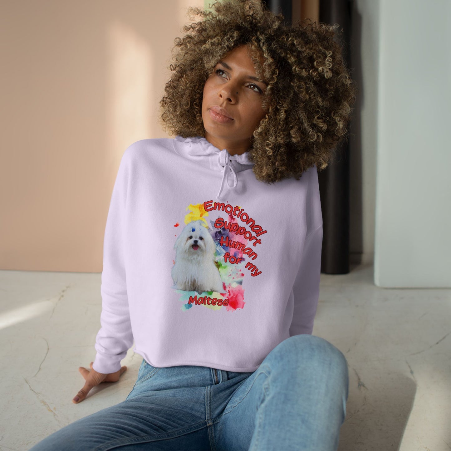 Emotional Support Human for my Maltese Crop Hoodie – Adorable and Cozy Dog Lover Gift