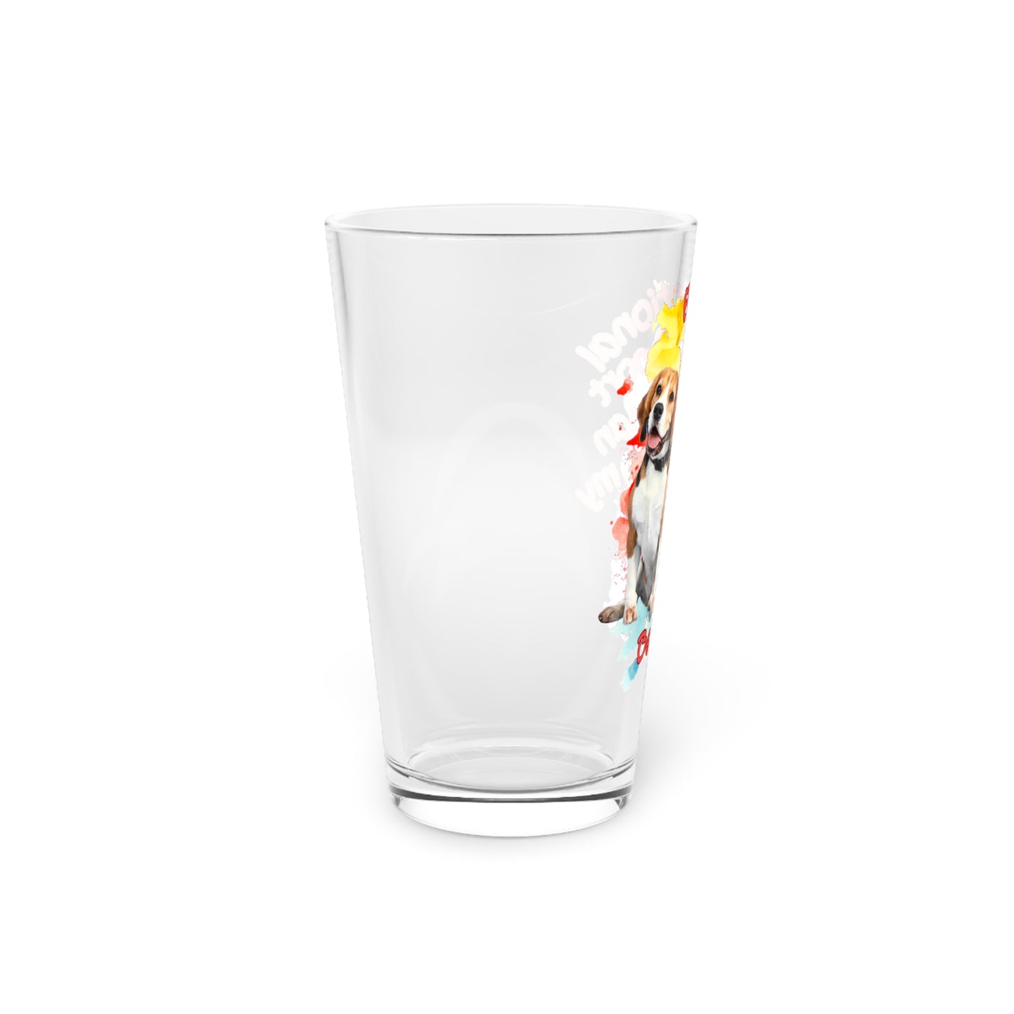 Emotional Support Human for my Beagle Pint Glass Clear