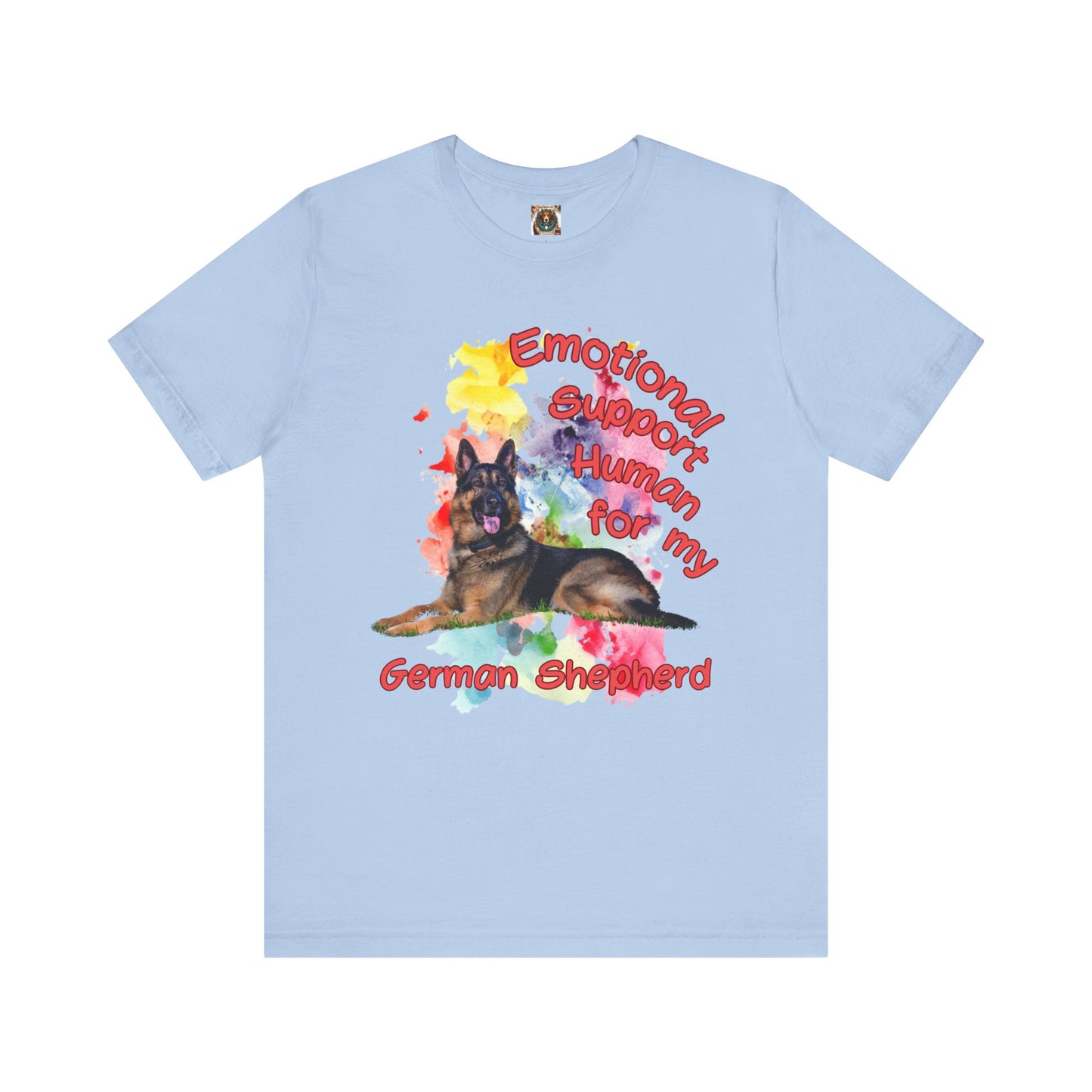 Emotional Support Human German Shepherd Tee - Unisex Jersey Short Sleeve