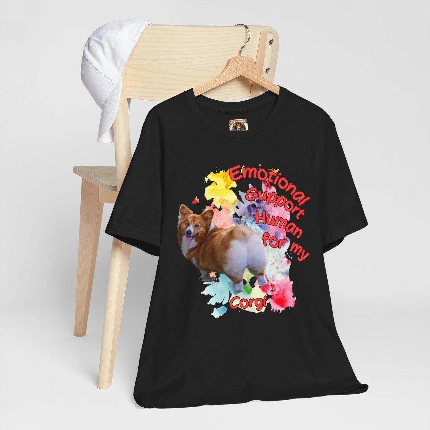 Emotional Support Human Corgi Tee - Unisex Jersey Short Sleeve Shirt