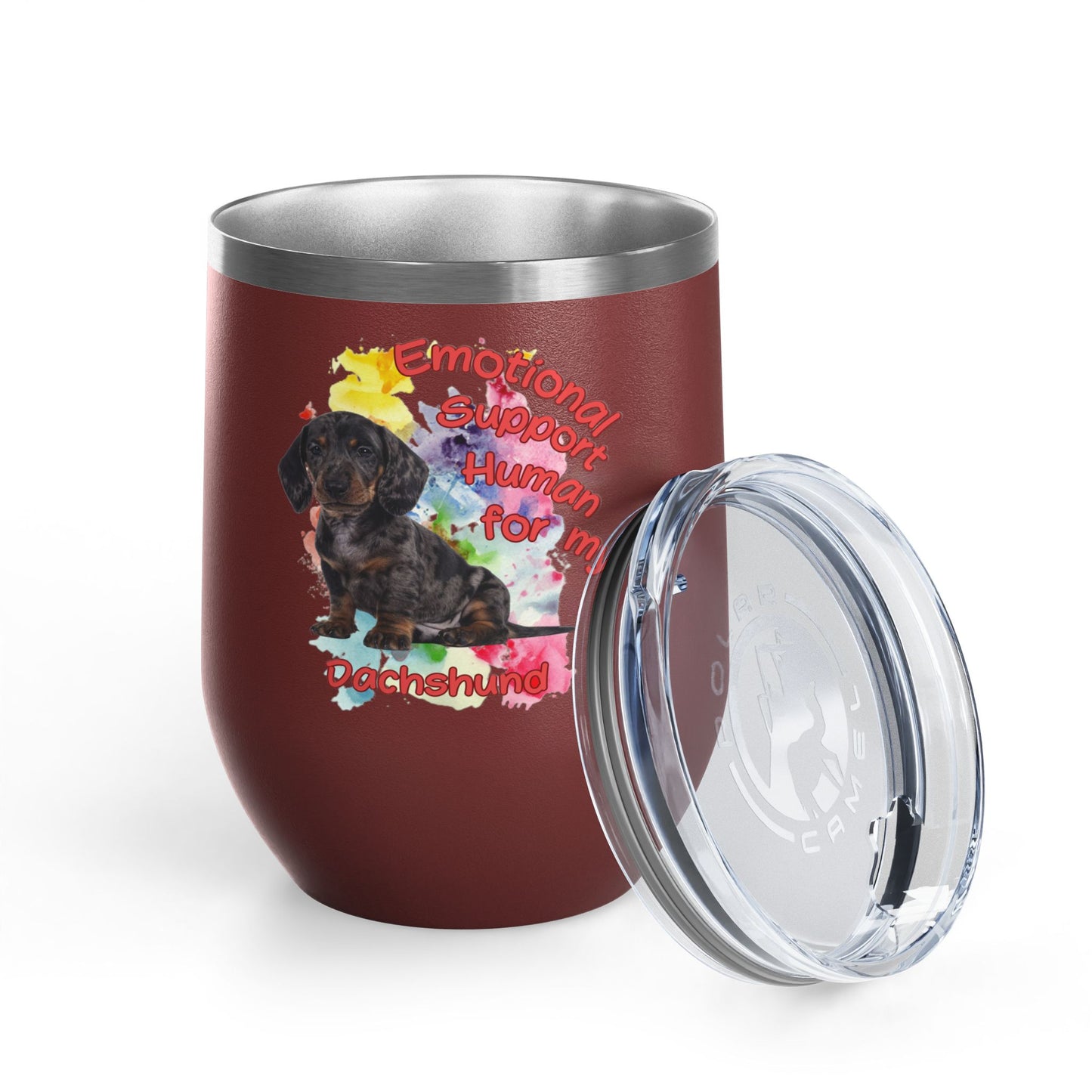 Emotional Support Human for my Dachshund Smooth Hair Wine Tumbler