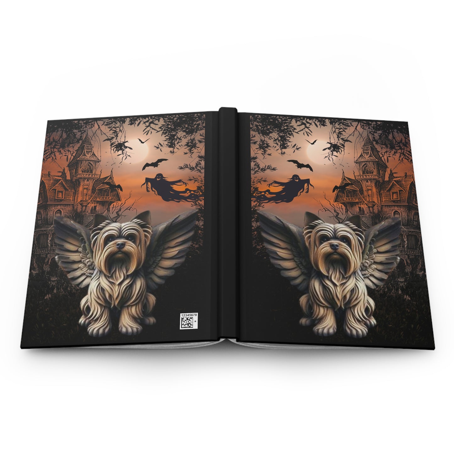 Yorkie Gargoyle guardian angel Hardcover Journal Matte