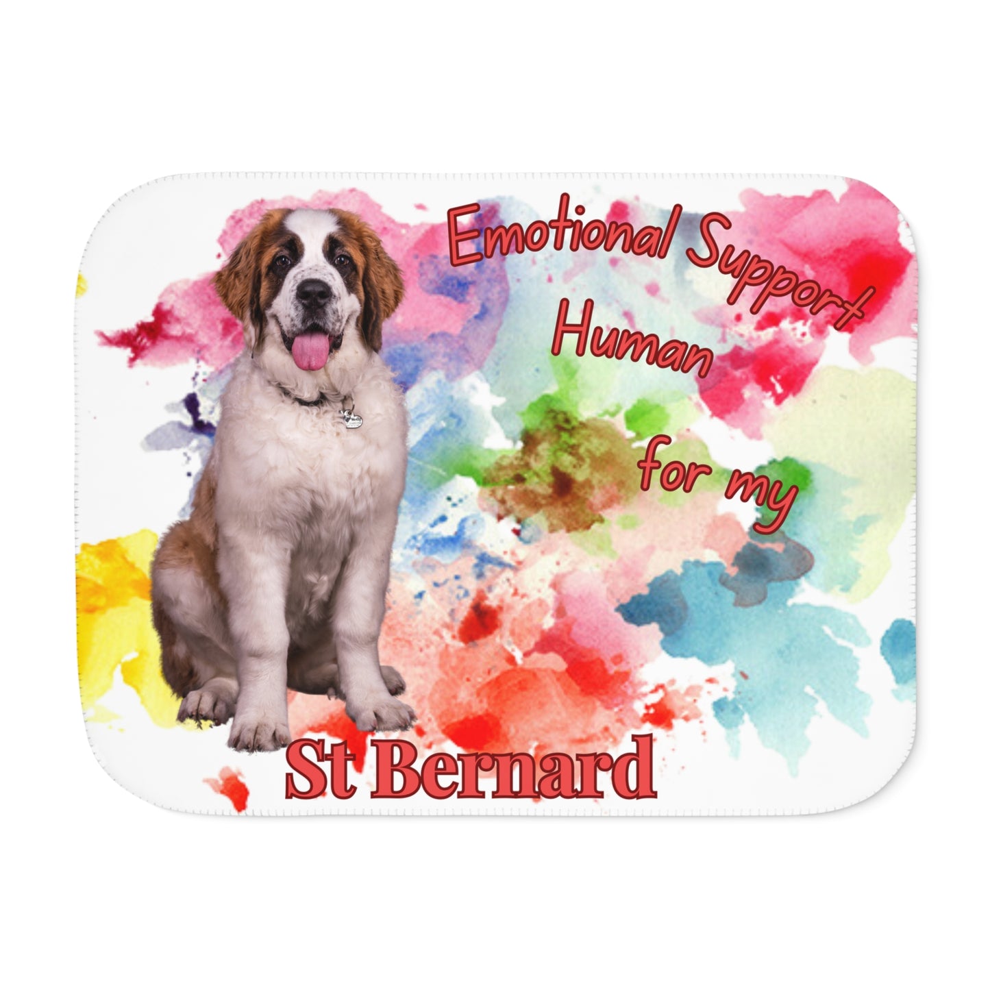 Emotional Support Human Sherpa Blanket - St. Bernard Design