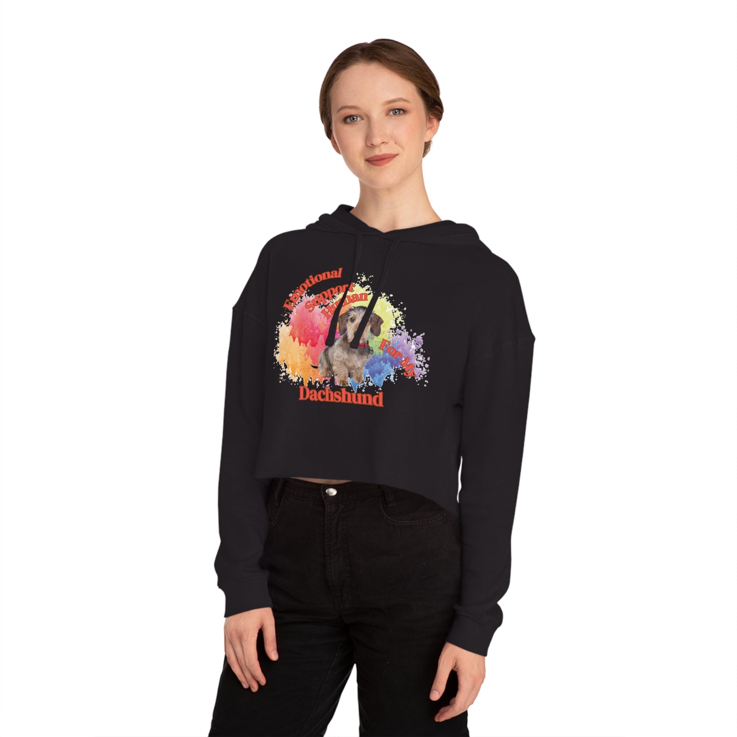 Emotional Support Human for my Dachshund cropped Hoodie