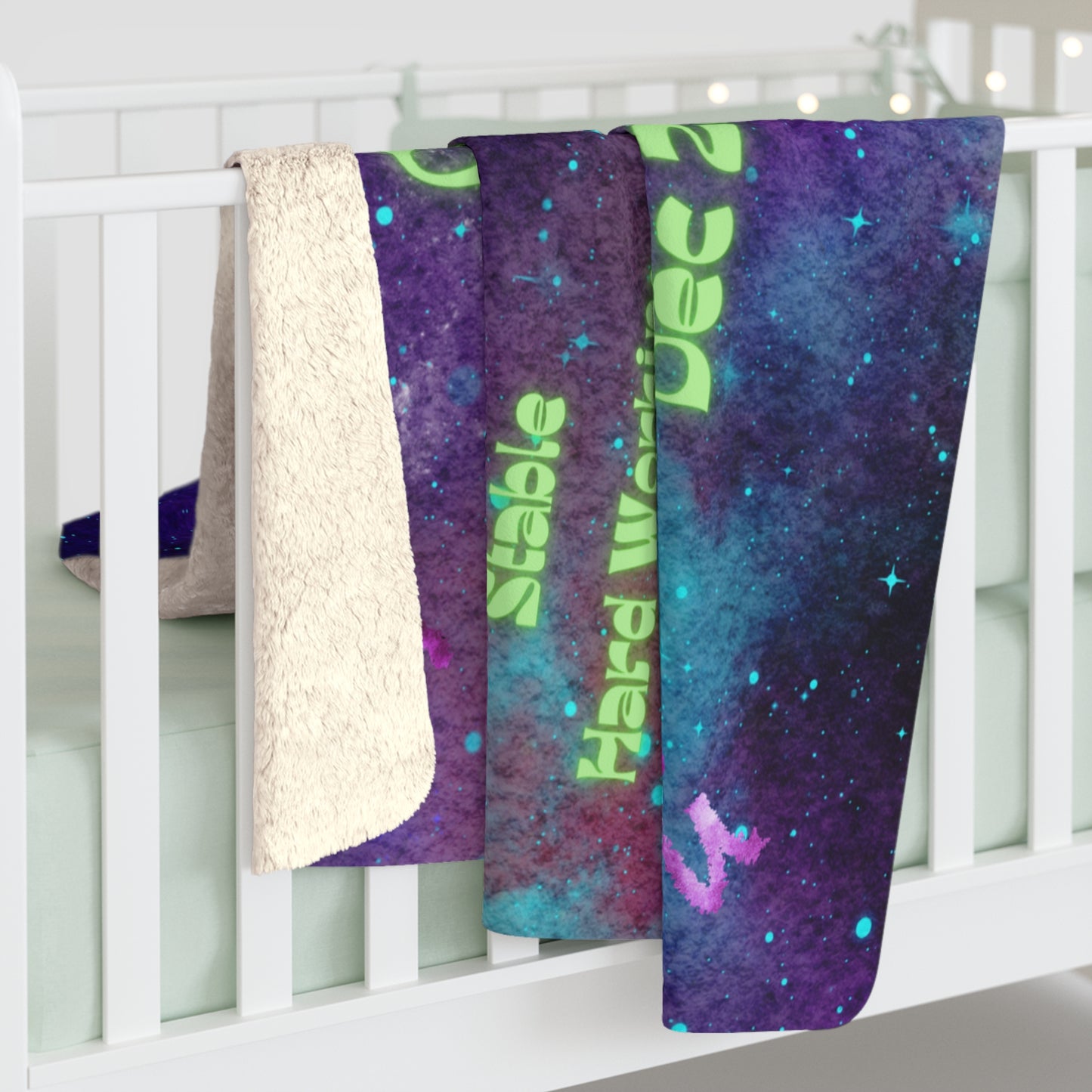 Celestial Zodiac Capricorn as Shiba Inu Sherpa Fleece Blanket - Dog Breed Zodiac