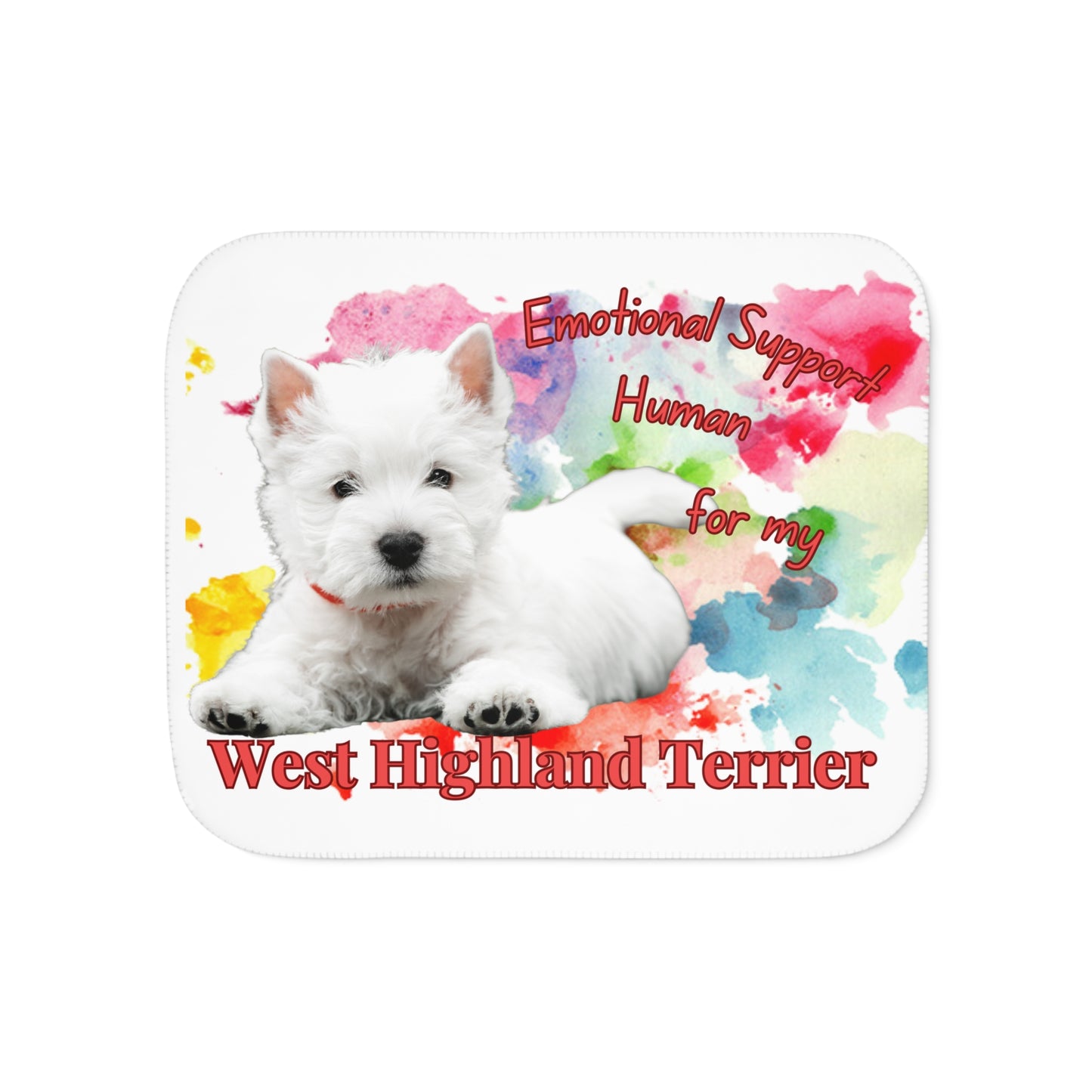 Emotional Support Human Sherpa Blanket – West Highland Terrier Design