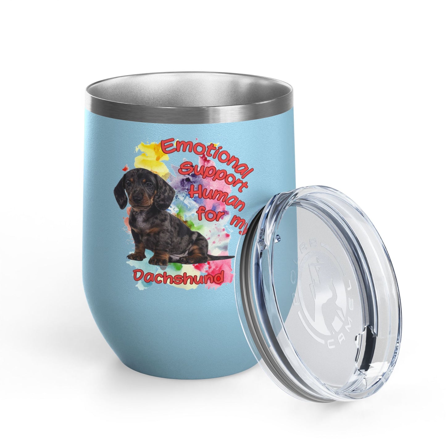 Emotional Support Human for my Dachshund Smooth Hair Wine Tumbler