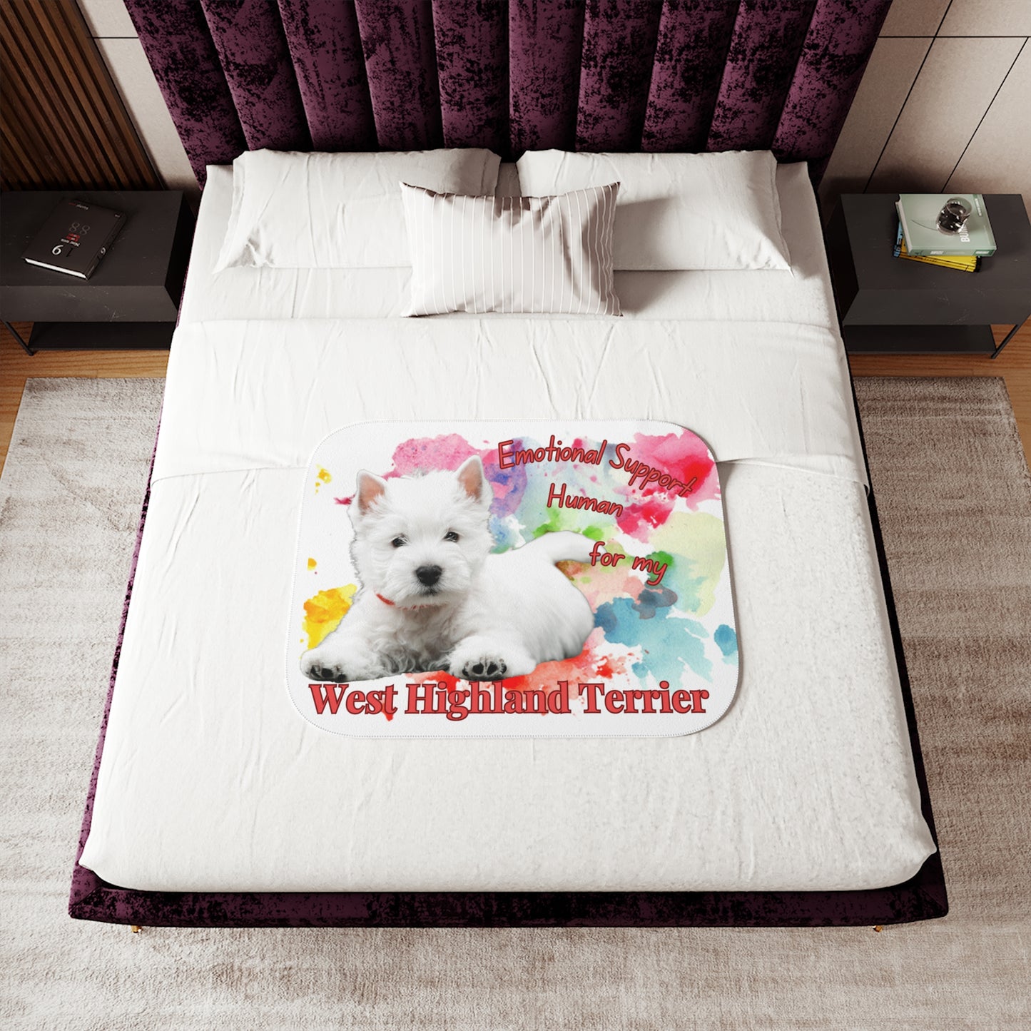Emotional Support Human Sherpa Blanket – West Highland Terrier Design