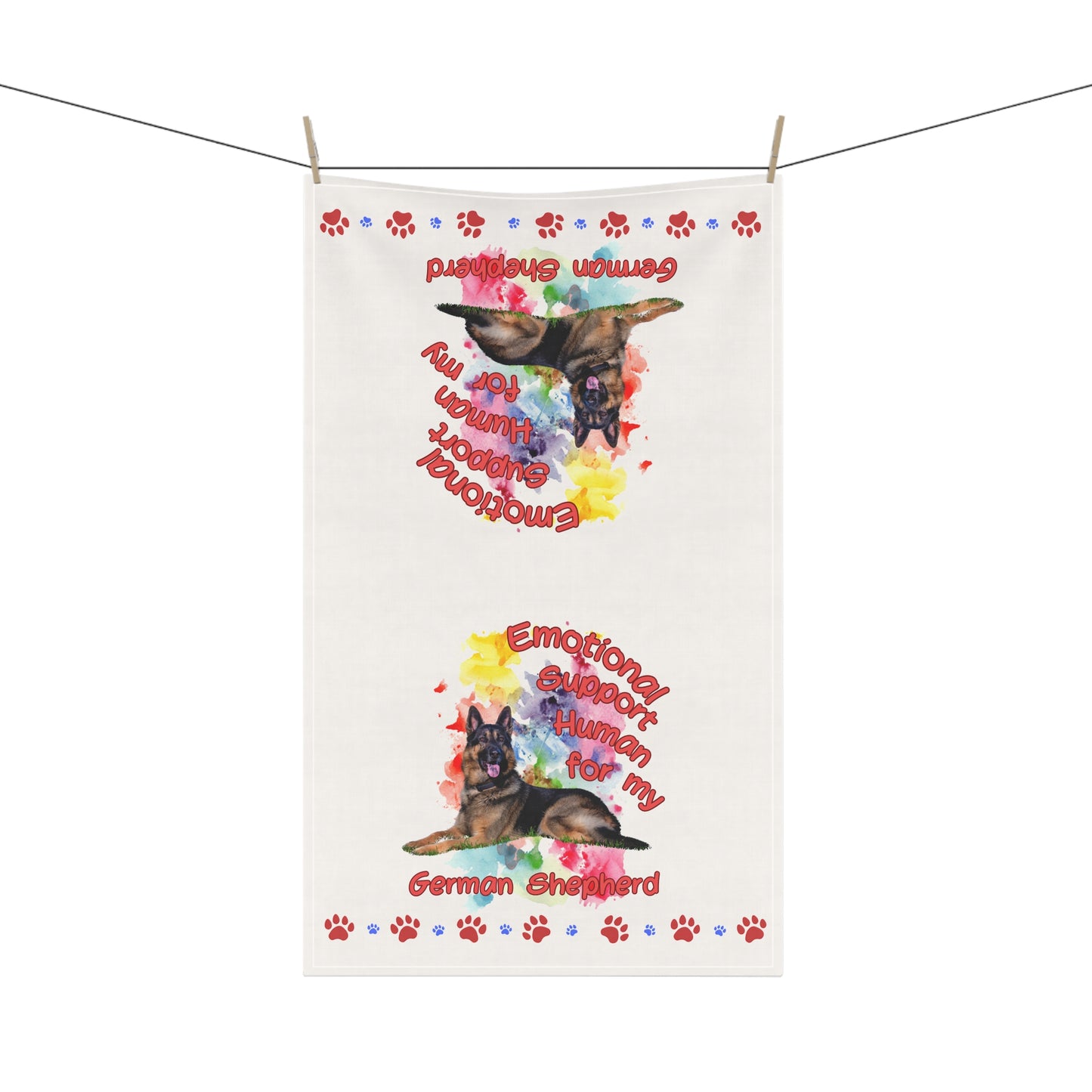 Emotional Support Human for my German Shepherd Tea Towels for Dog Lovers