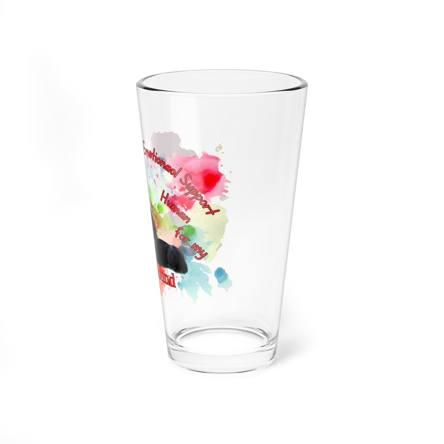 Emotional Support Human for my Afghan Hound Pint Glass clear