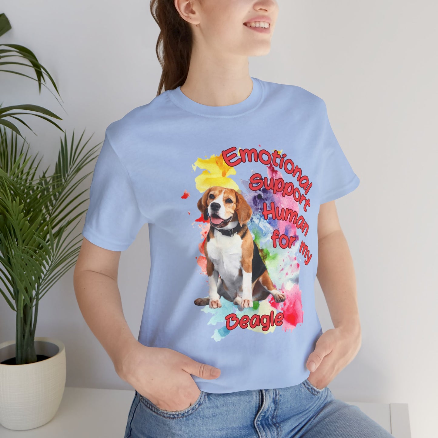Emotional Support Human Beagle Tee - Unisex Jersey Short Sleeve Dog Lover Shirt