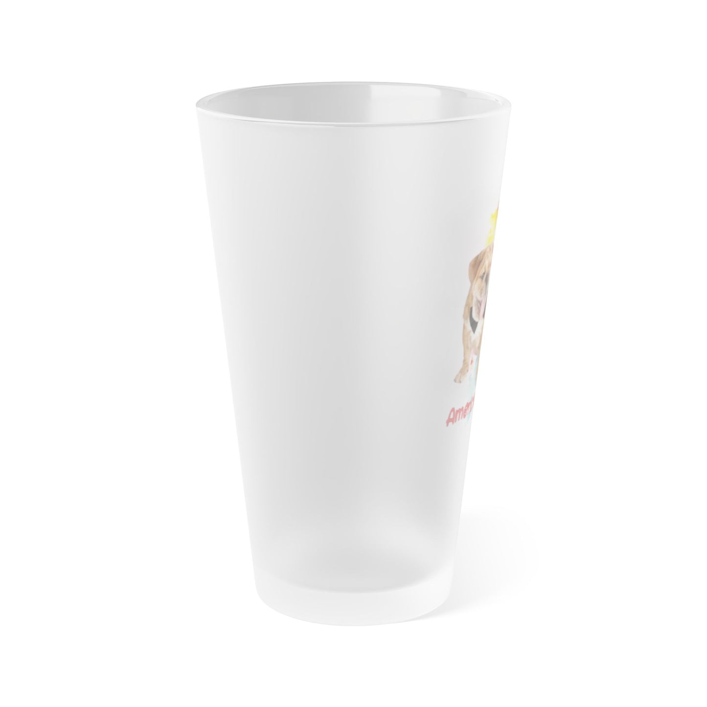 Emotional Support Human for my American Bulldog frosted Pint Glass