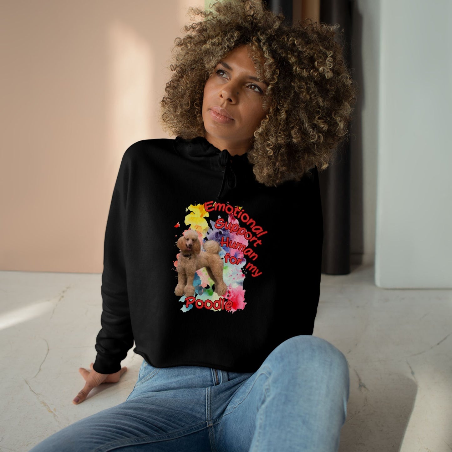 Emotional Support Human for my Standard Poodle Crop Hoodie - Cute Dog Lover Sweatshirt