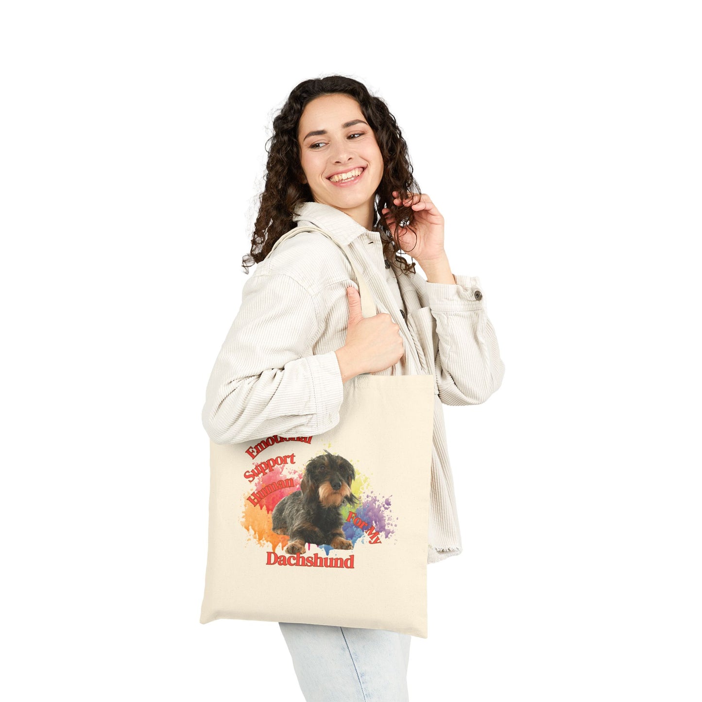 Emotional Support Human for my Dachshund, Wire Haired, Tote Bag