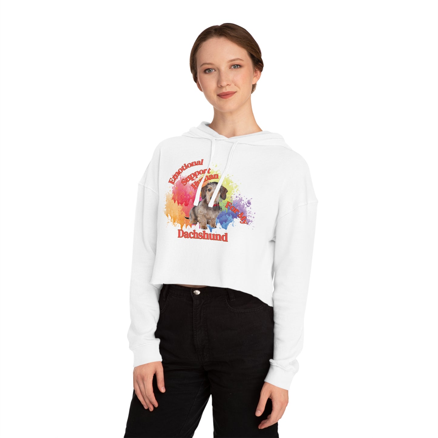 Emotional Support Human for my Dachshund cropped Hoodie