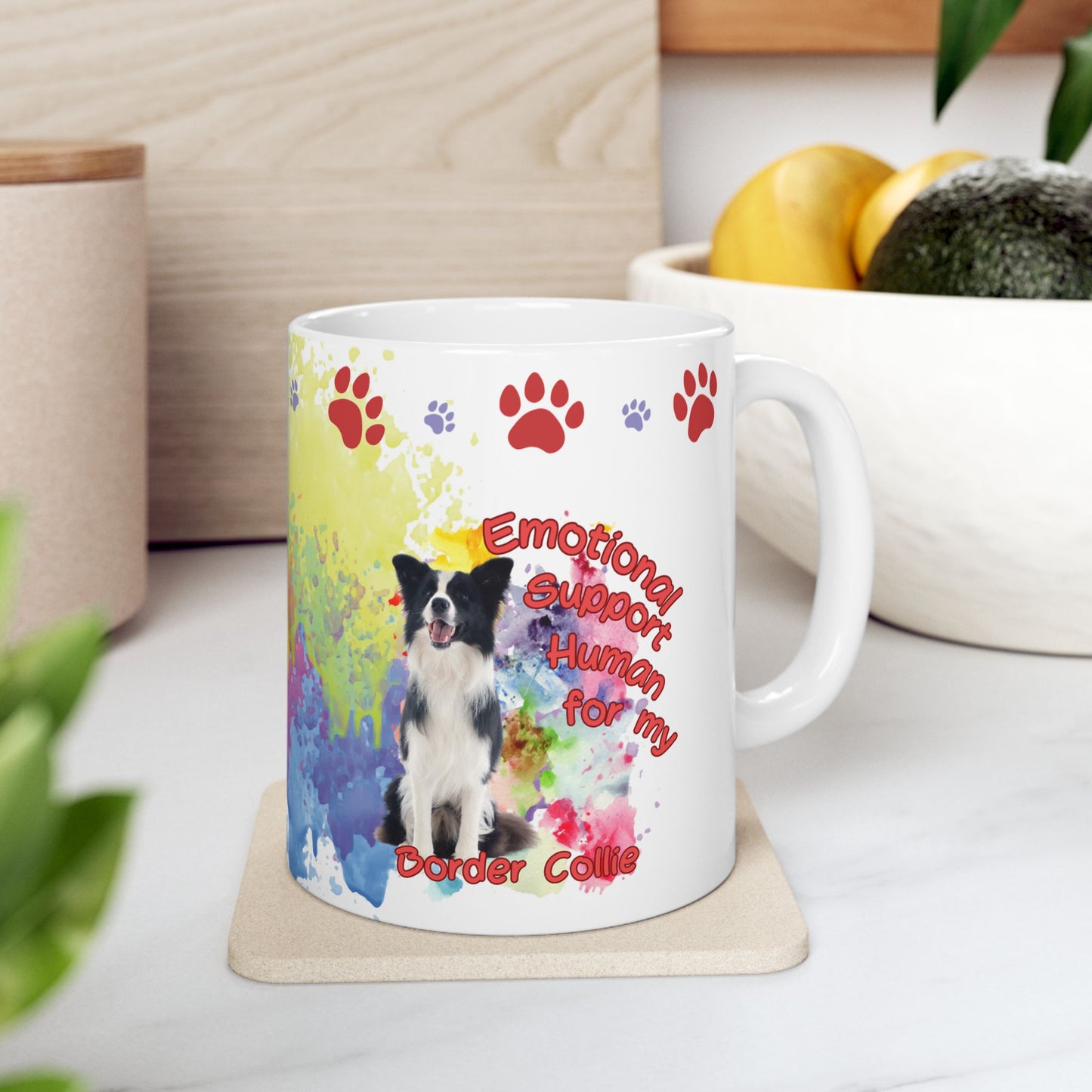 Emotional Support Human for my Border Collie Coffee Mug
