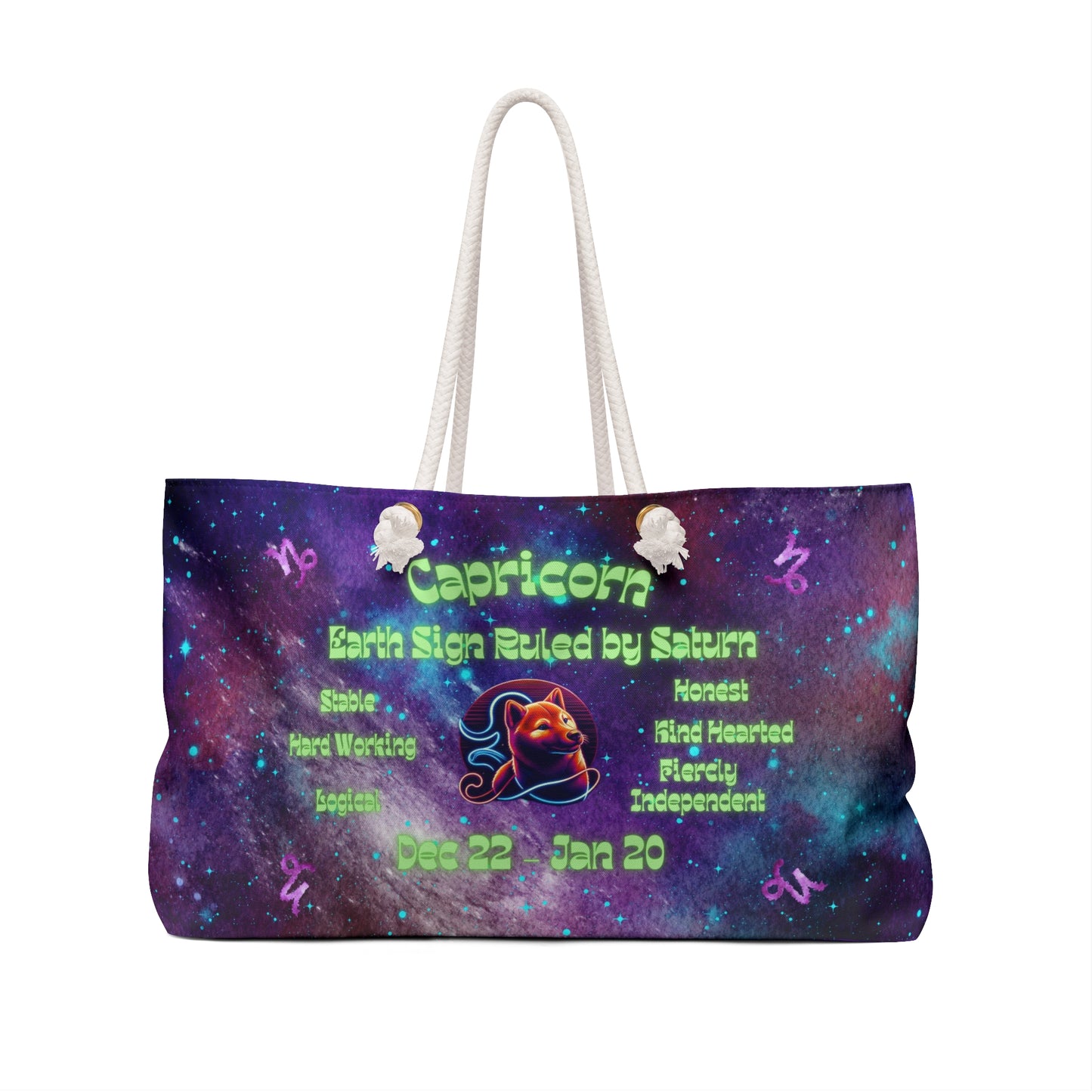 Celestial Zodiac Capricorn as Shiba Inu Weekender Bag - Dog Breed Zodiac