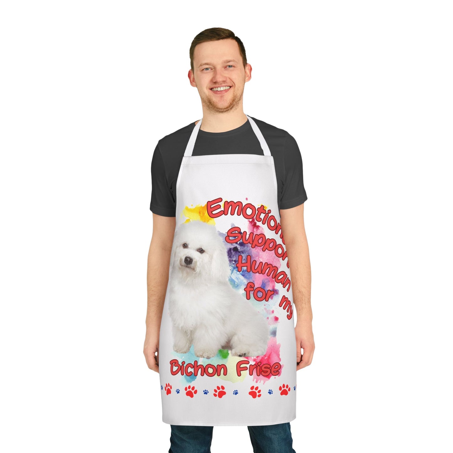 Emotional Support Human for my Bichon Frise Apron