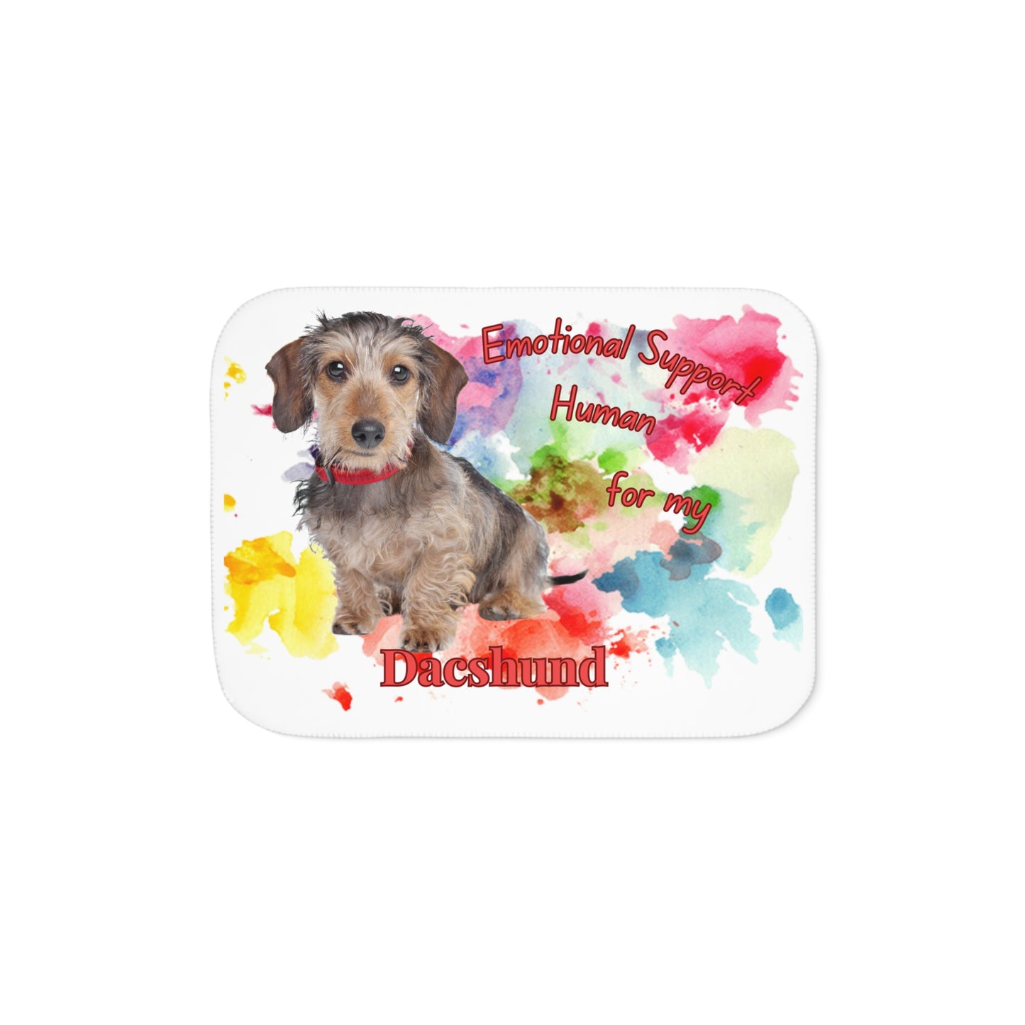 Wire Haired Dachshund Emotional Support Sherpa Blanket - Cozy Pet Lover Gift