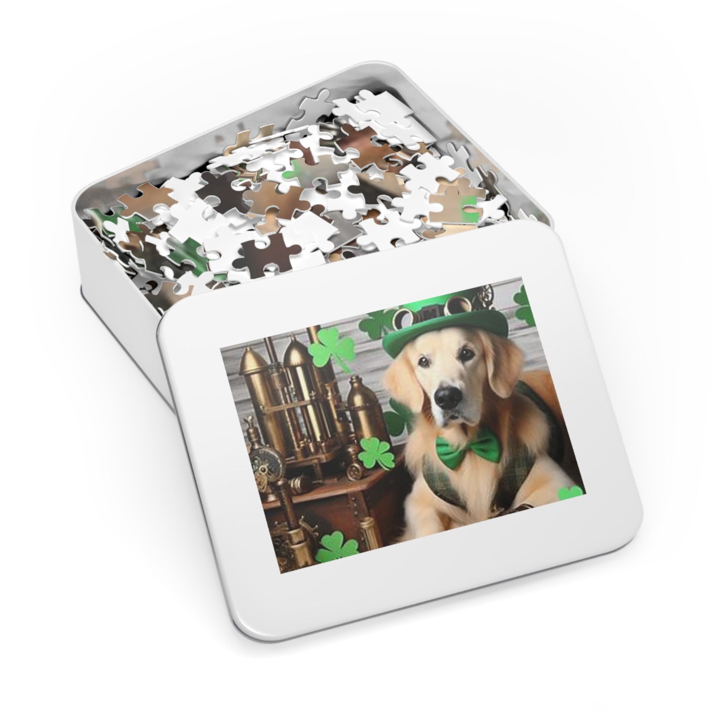 Golden Retriever St Patrick's Day Jigsaw Puzzle (30, 110, 252, 500,1000-Piece)
