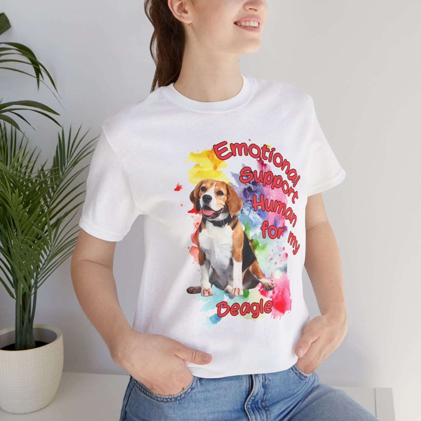 Emotional Support Human Beagle Tee - Unisex Jersey Short Sleeve Dog Lover Shirt