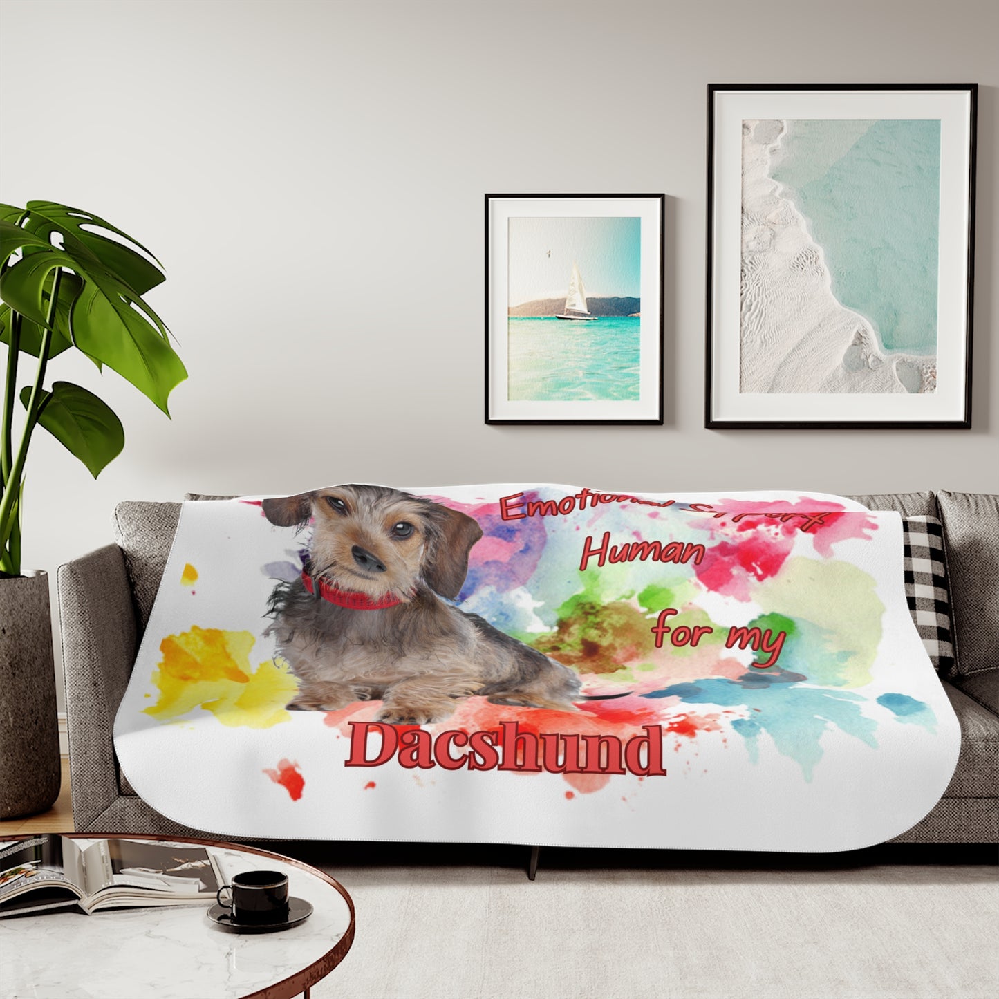 Wire Haired Dachshund Emotional Support Sherpa Blanket - Cozy Pet Lover Gift
