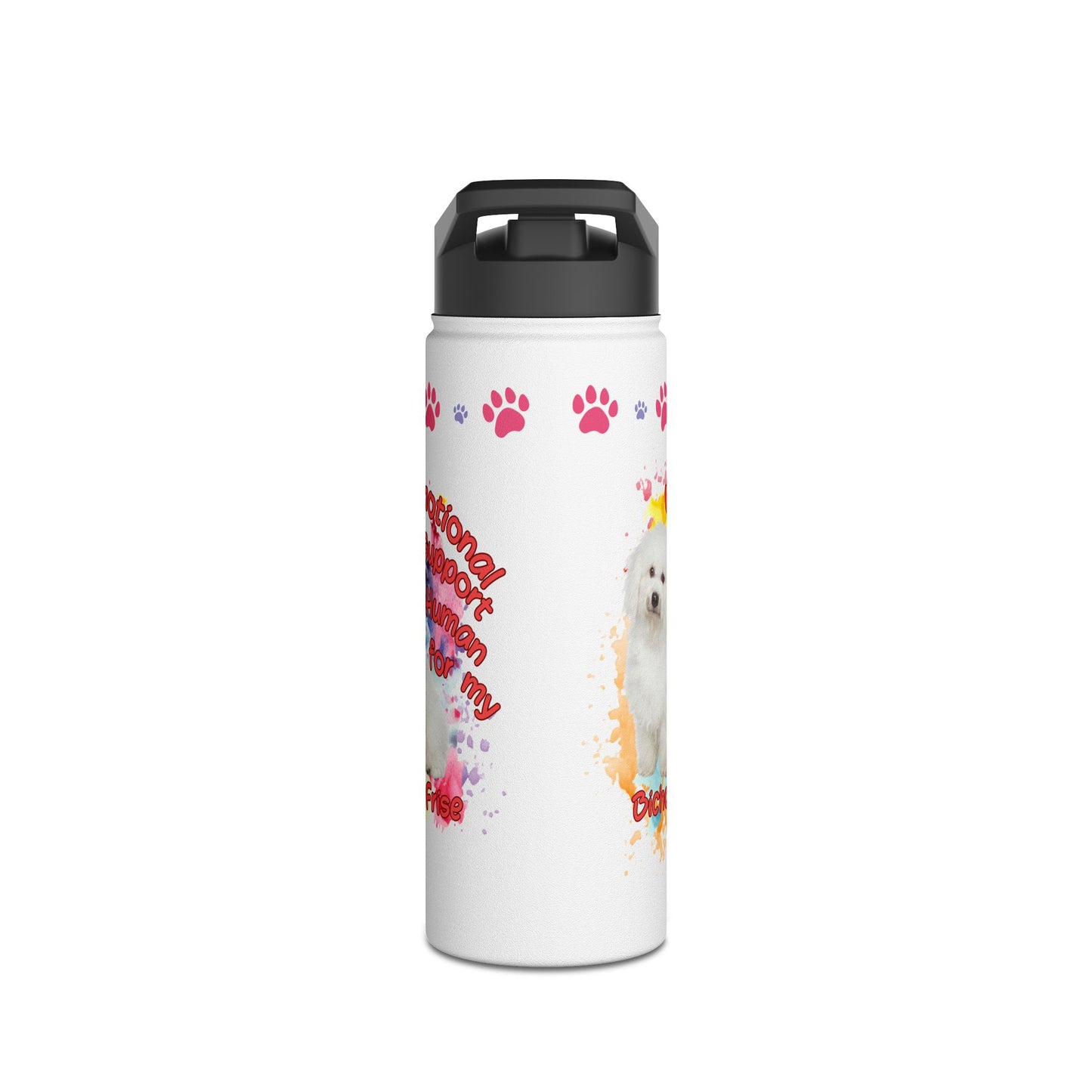 Emotional Support Human for my Bichon Frise Sports Water Bottle