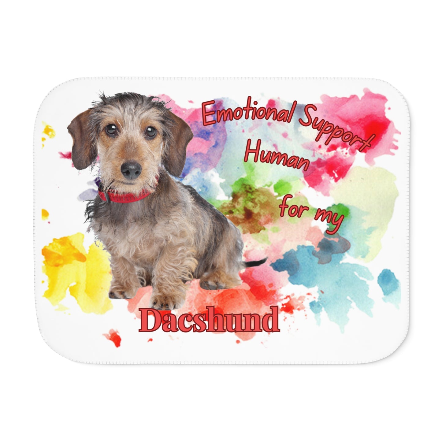 Wire Haired Dachshund Emotional Support Sherpa Blanket - Cozy Pet Lover Gift