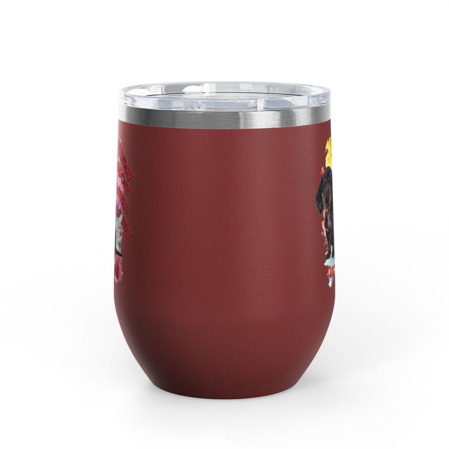 Emotional Support Human for my Dachshund Smooth Hair Wine Tumbler