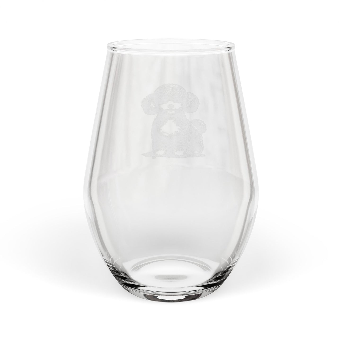 Toy Poodle Sketch and Serve Engraved Stemless Wineglass