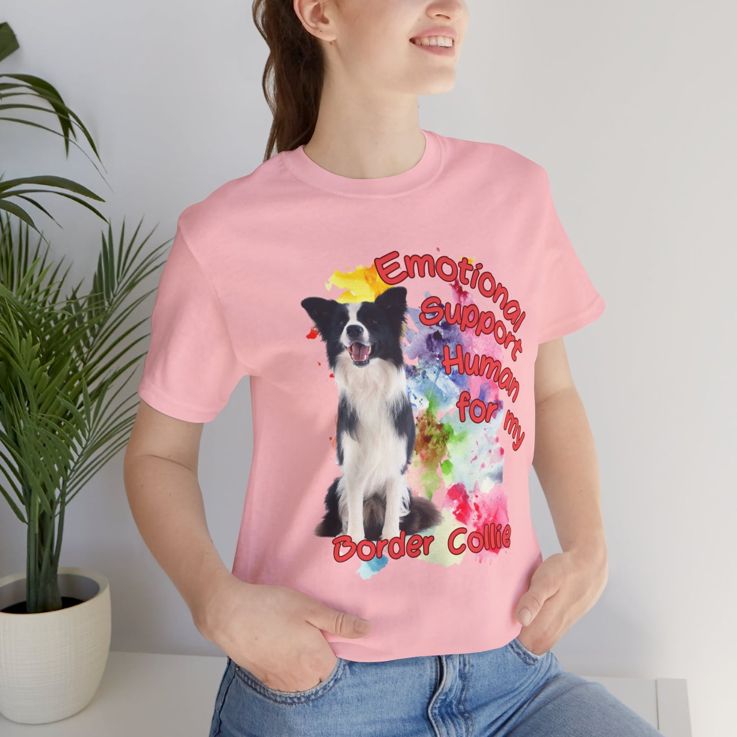 Emotional Support Human Border Collie T-Shirt for Dog Lovers
