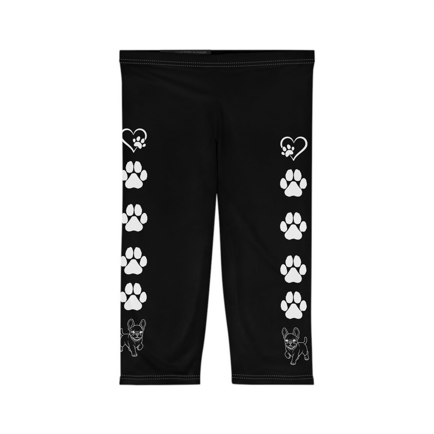Paws and Hearts French Bulldog Capri Leggings