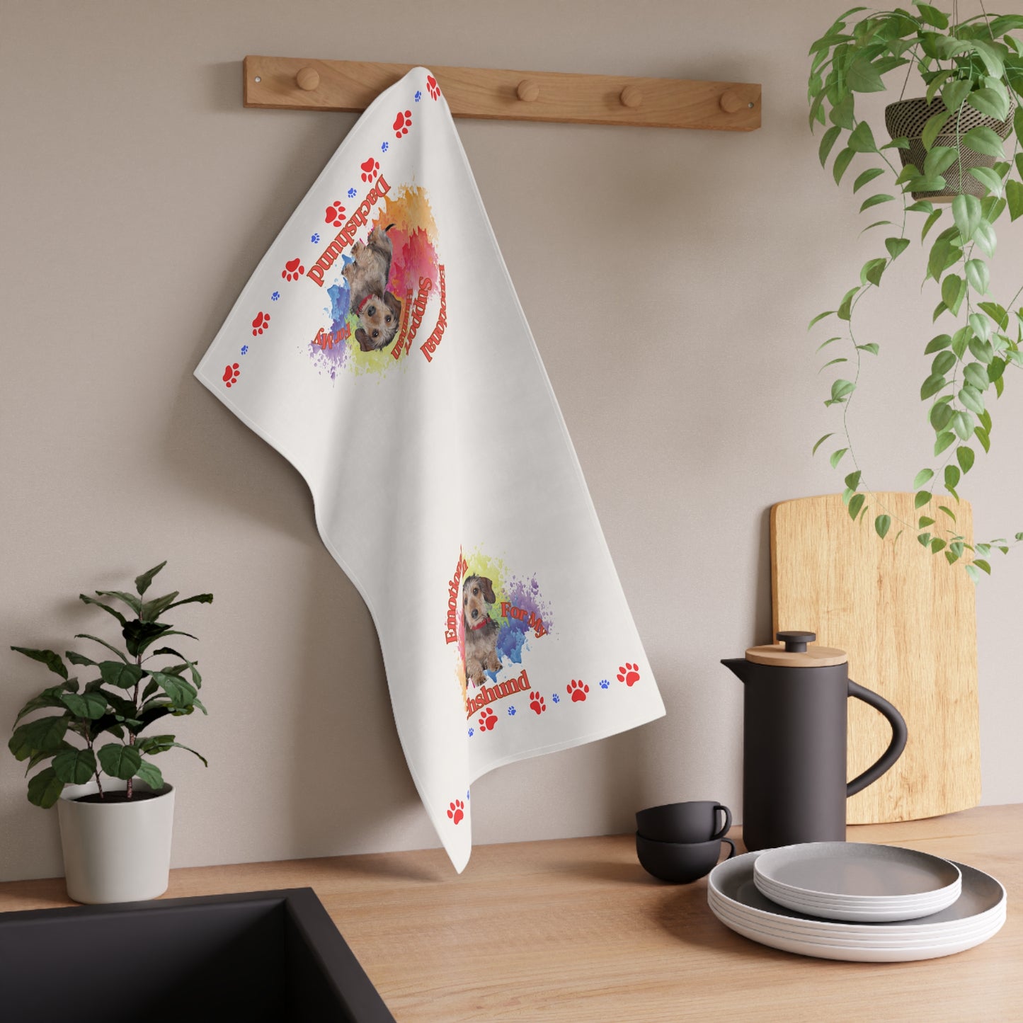 Emotional Support Human for my Dachshund, Wire Haired, Tea Towel