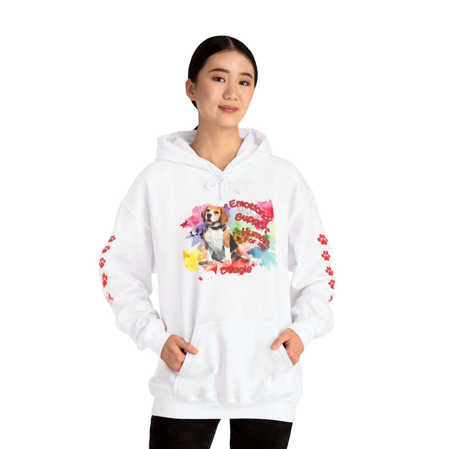 Cozy Emotional Support Human Hoodie for Beagle, Dog lovers comfort wear