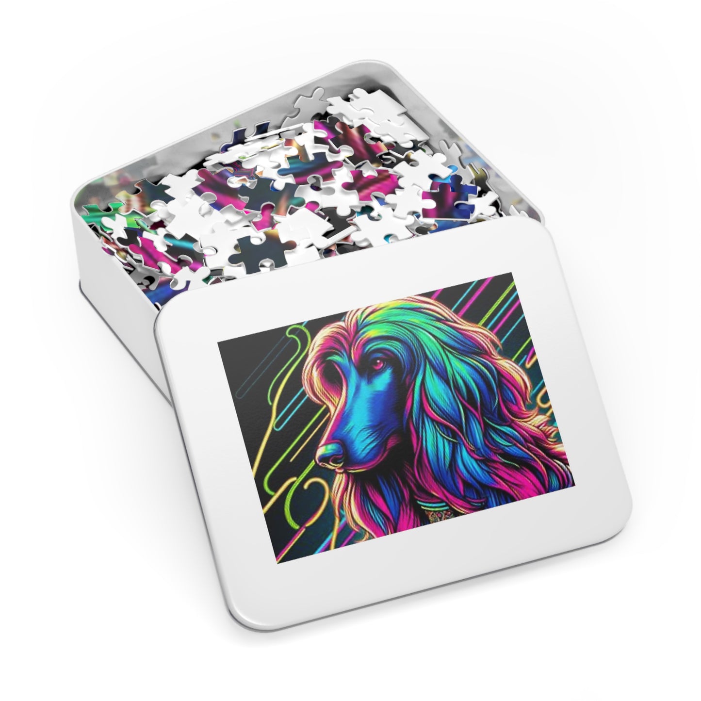 Neon Afghan Hound Jigsaw Puzzle (30, 110, 252, 500,1000-Piece)