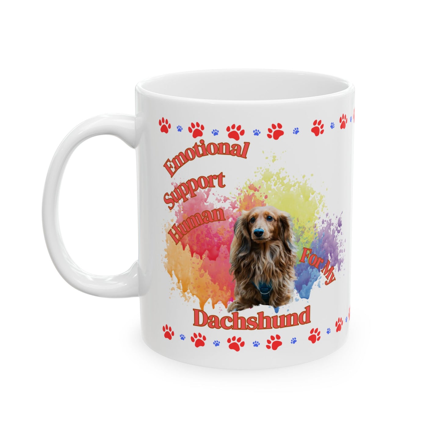 Emotional Support Dachshund Mug, Cute Dog Gift, Pet Lover Coffee Cup, Puppy Lover, Dog Mom Coffee Mug