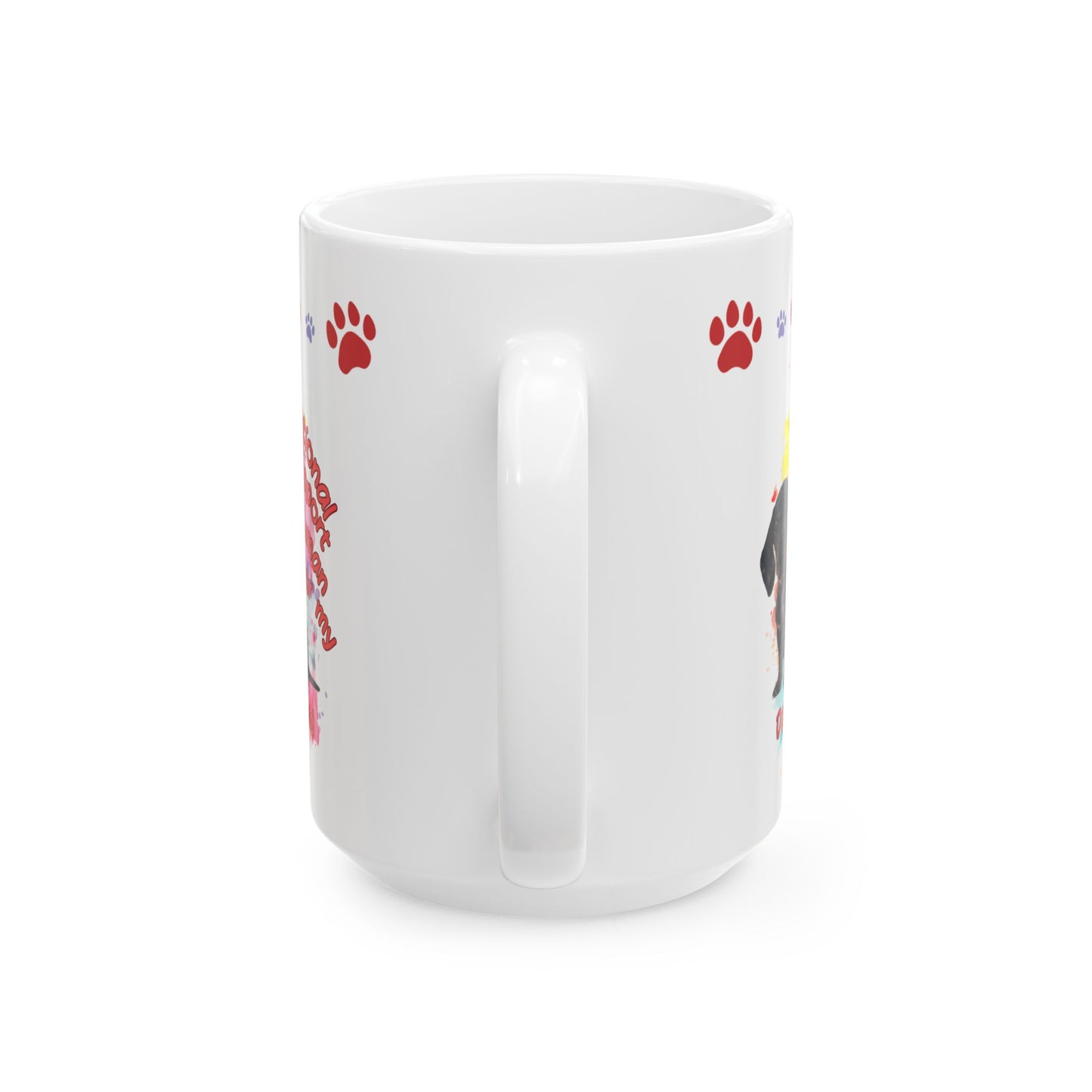 Emotional Support Human for my Dachshund, Smooth Hiar, Ceramic Coffee Mug