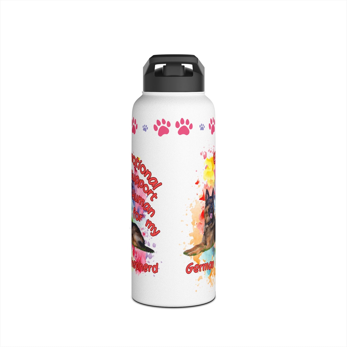 Emotional Support Human for my German Shepherd Sports Water bottle