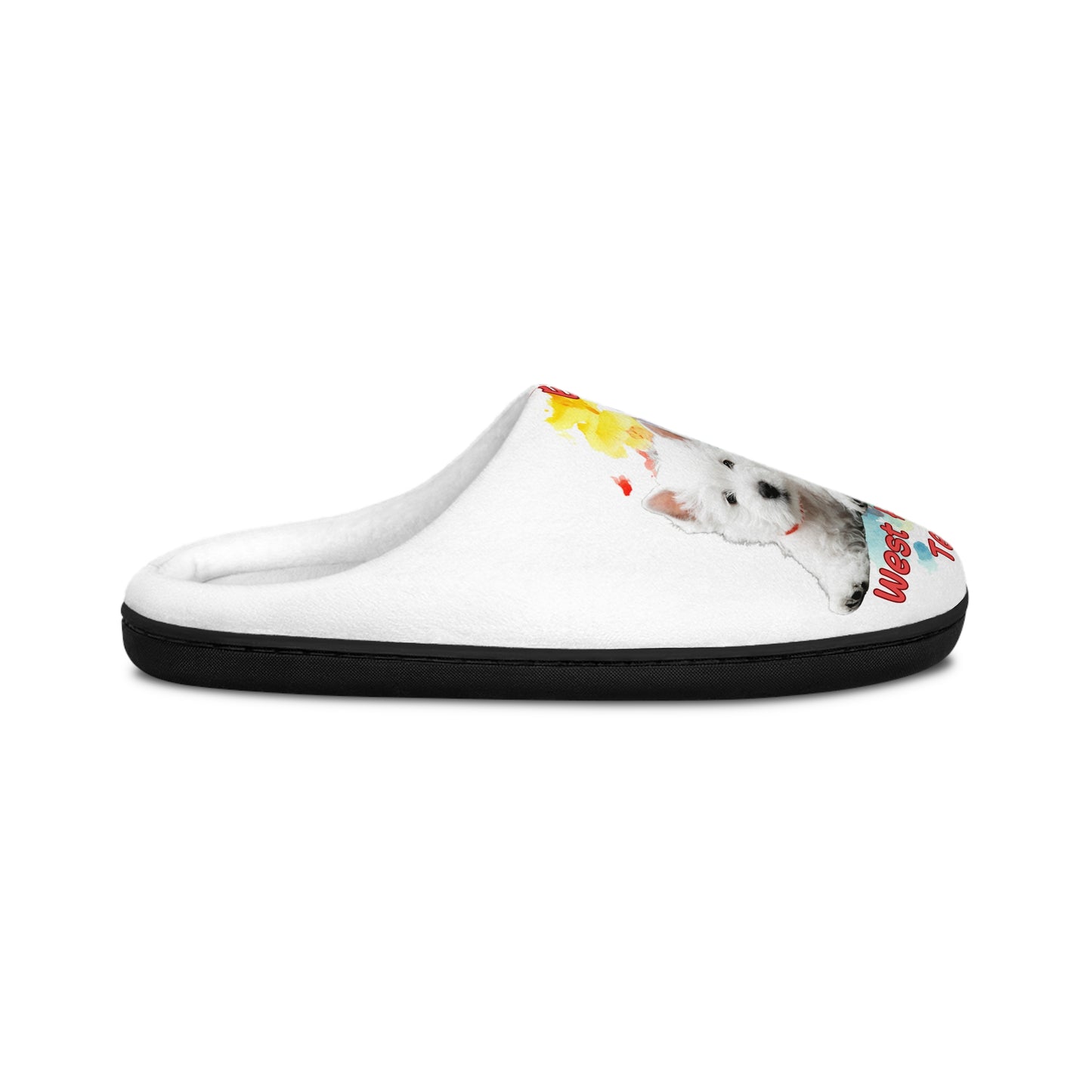 Emotional Support Human Women's Indoor Slippers - West Highland Terrier design