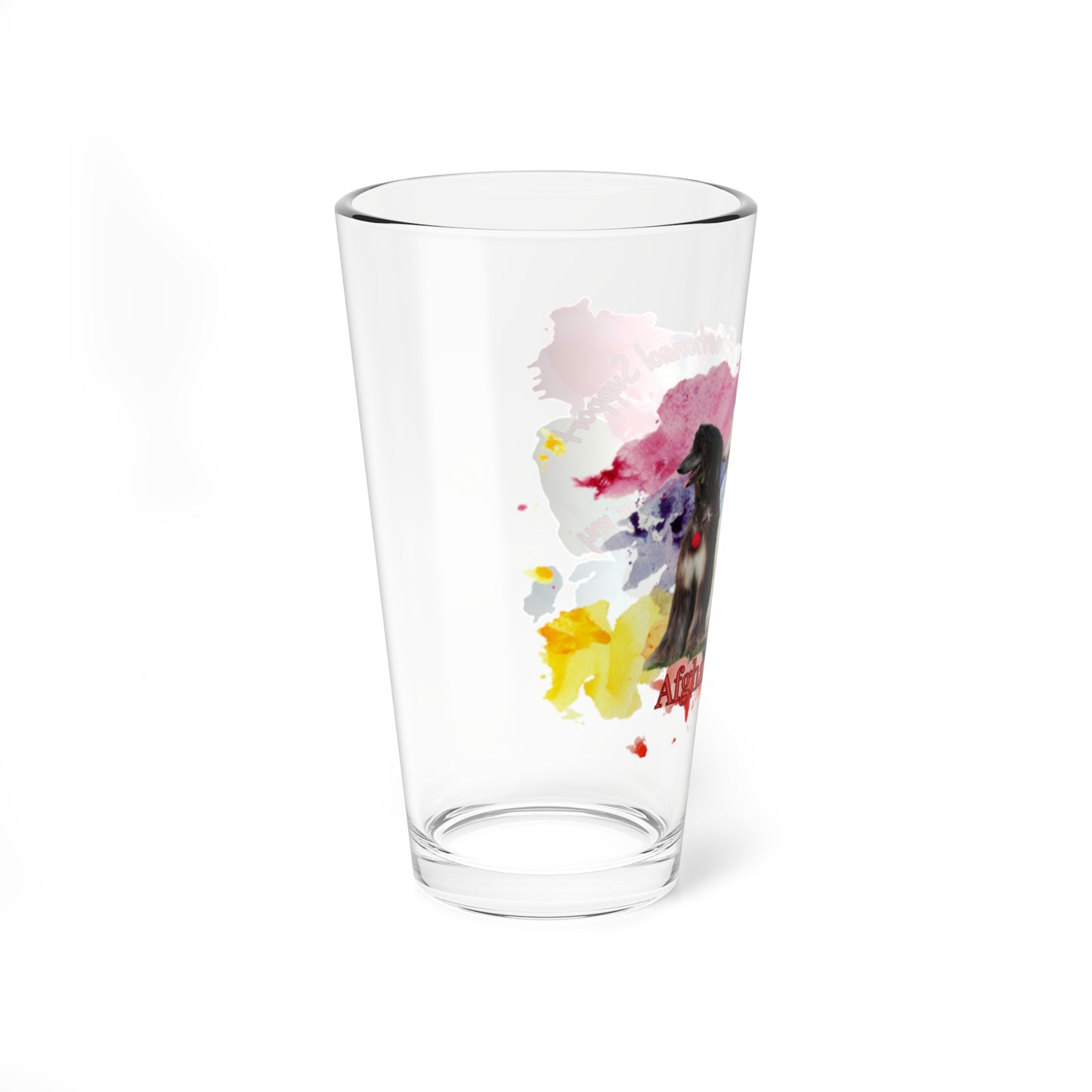 Emotional Support Human for my Afghan Hound Pint Glass clear