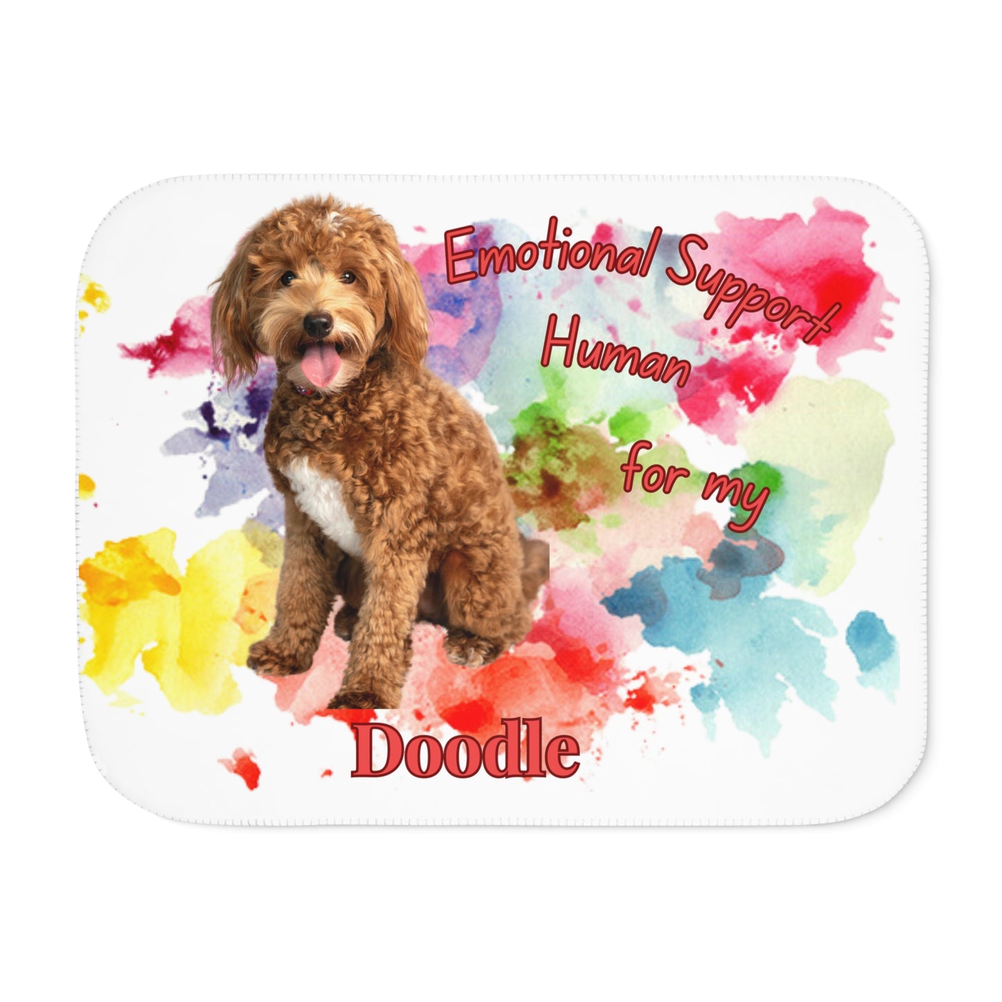 Emotional Support Doodle Dog Sherpa Blanket - Cozy Pet Gift