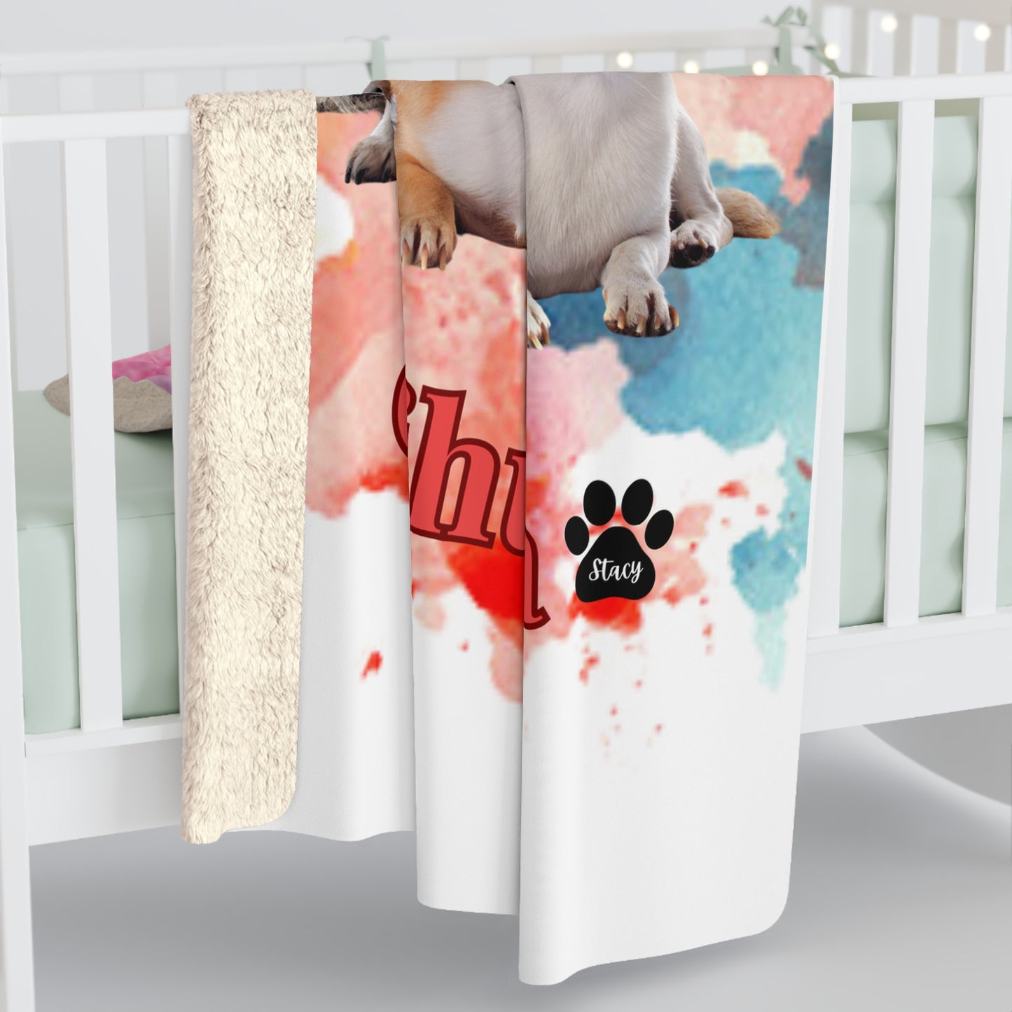 Chihuahua Emotional Support Human Sherpa Fleece Blanket