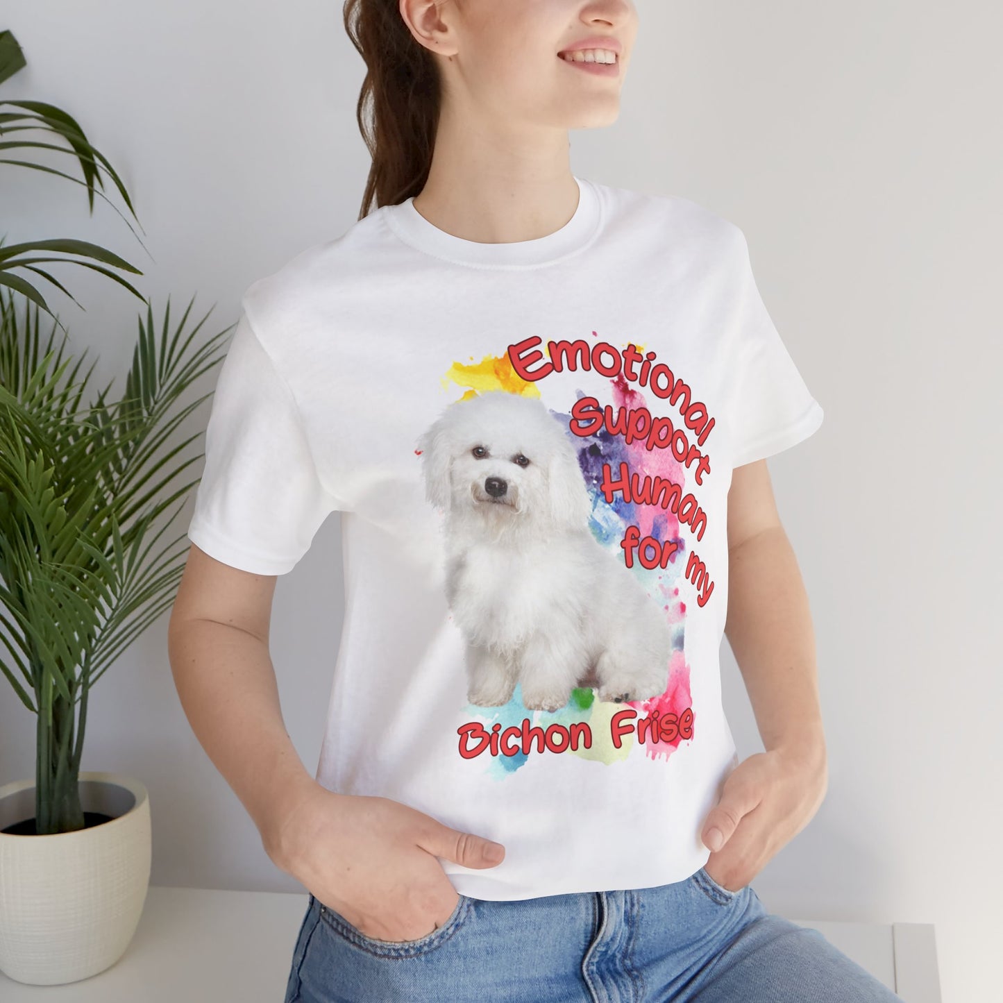 Emotional Support Human Bichon Frise Tee for Dog Lovers