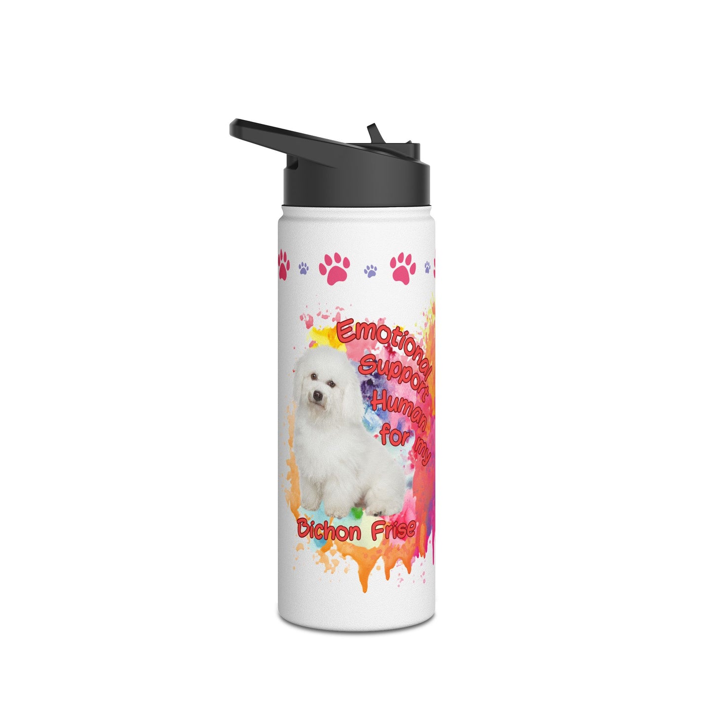 Emotional Support Human for my Bichon Frise Sports Water Bottle