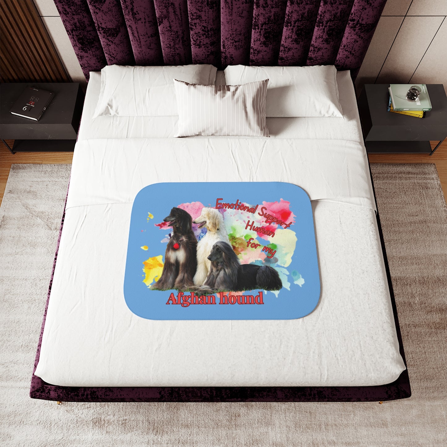 Afghan Hound Emotional support Human sherpa blanket