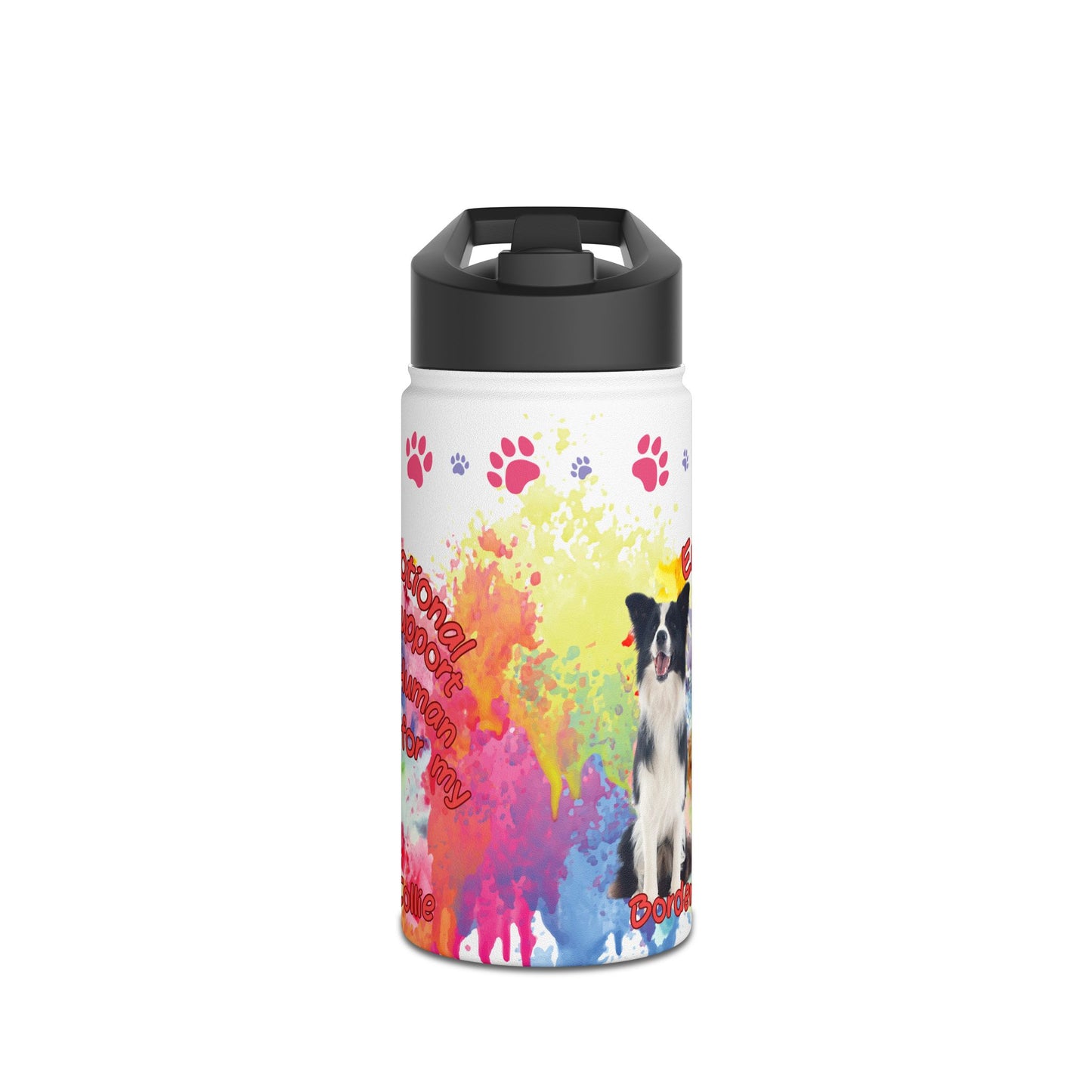 Emotional Support Human form my border Collie Sports Water bottle