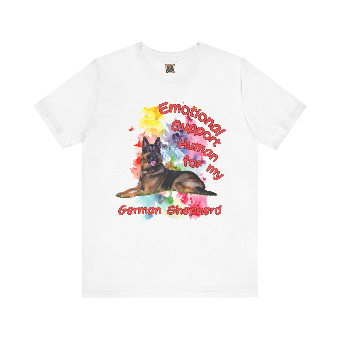 Emotional Support Human German Shepherd Tee - Unisex Jersey Short Sleeve