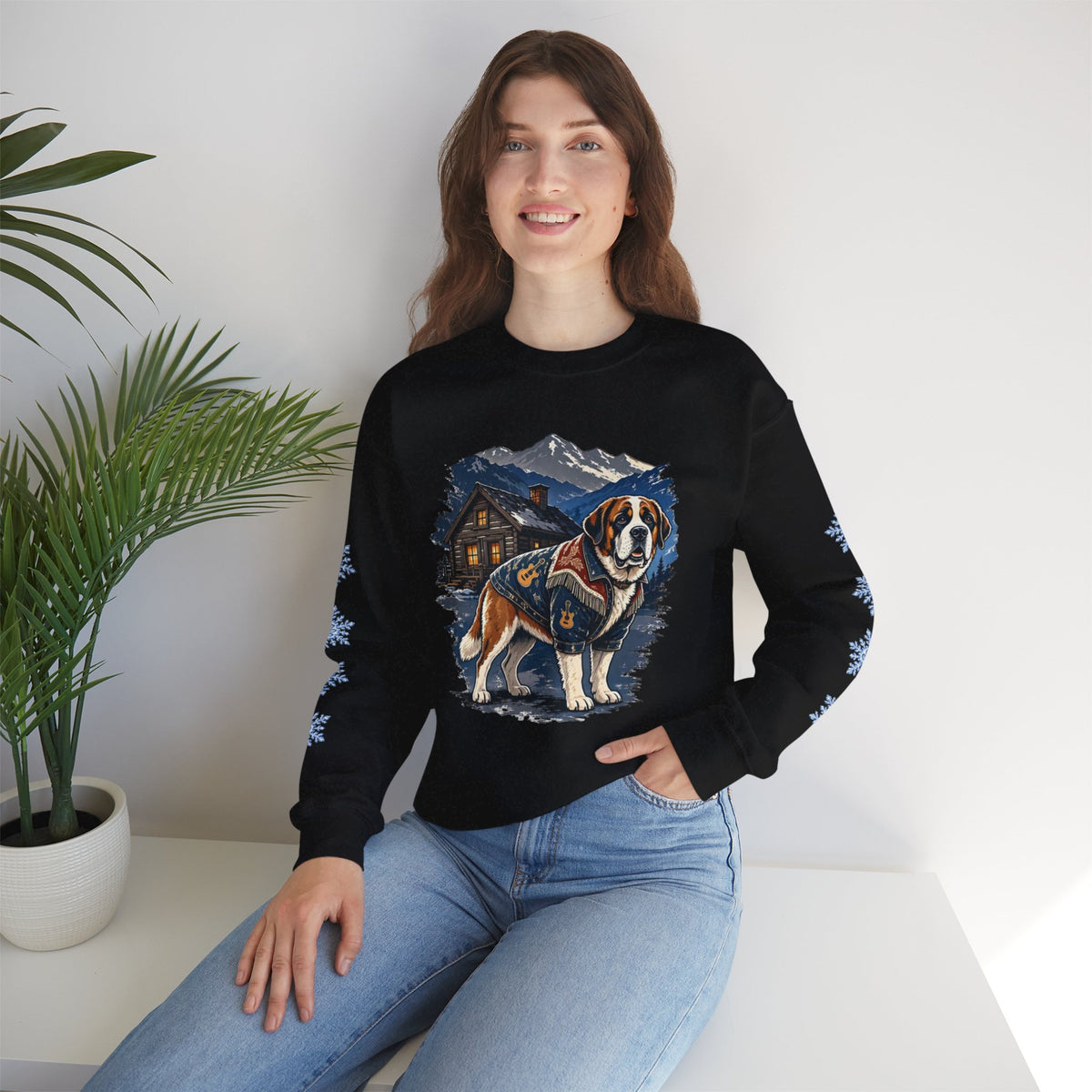 Saint Bernard Smoky Mountain Christmas Sweatshirt